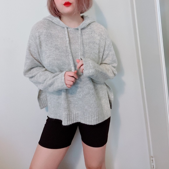 H&M Wool & Alpaca Blend Light Gray Hoodie - Picture 2 of 9